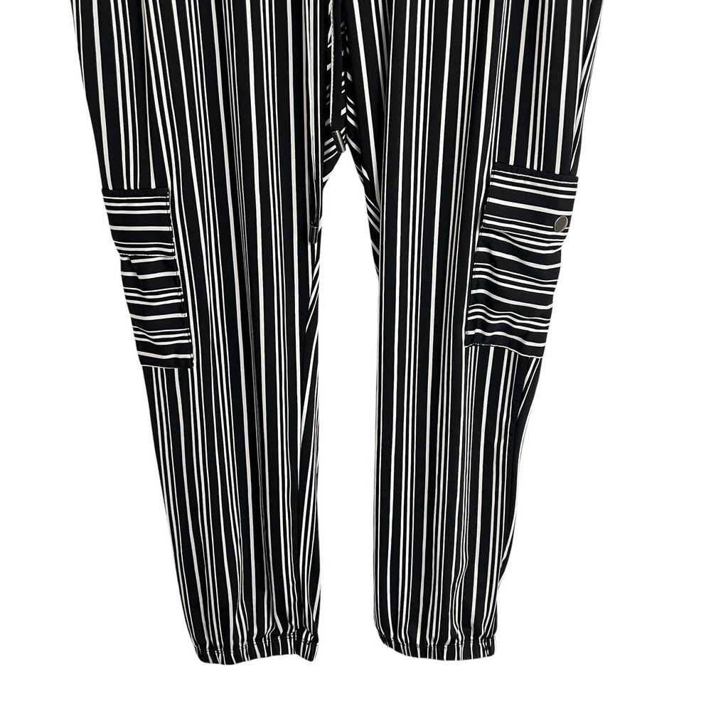 Robert Louis Womens Sz L Pull On Striped Cargo Jogger Pants Pockets - Picture 4 of 13